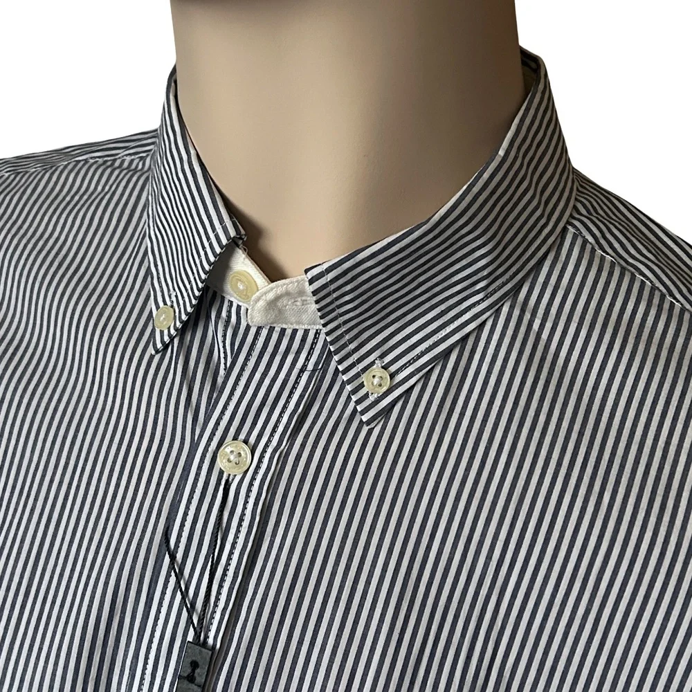 Ben Sherman Easy Fit Union Shirt Long Sleeve Stripe Cotton Button Down Collar - Picture 9 of 12